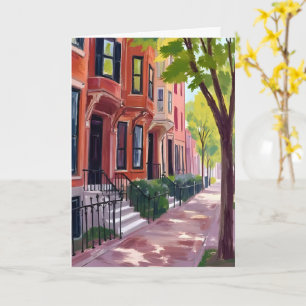 Boston Sommer Massachusetts Brownstone Häuser Karte