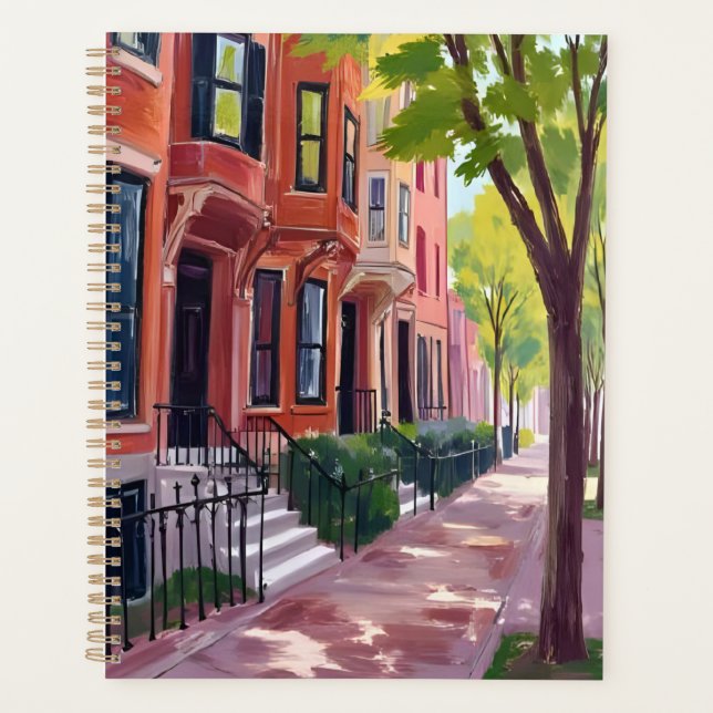 Boston Sommer | Massachusetts Brownstone Häuser Planer (Vorderseite)