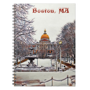Boston Staat House im Winter Notizblock