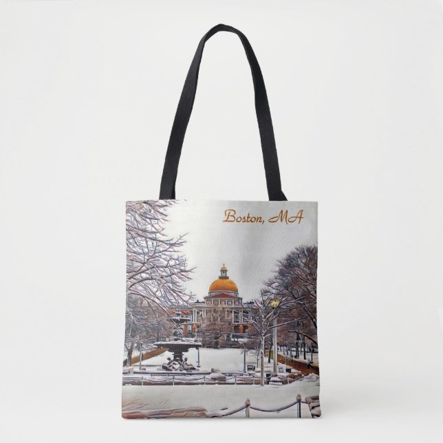 Boston Staat House im Winter Tasche (Vorderseite)