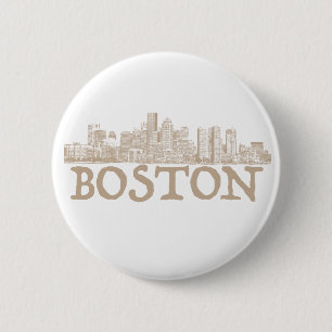 Boston-Stadt-Skylineknopf Button