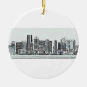 Boston-Stadtbild spartanisches Neu-England Keramik Ornament