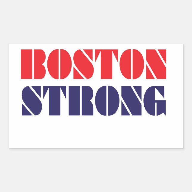 Boston stark rechteckiger aufkleber (Vorderseite)
