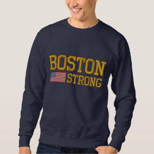 Boston Strong American Flag Embroidery Besticktes Sweatshirt
