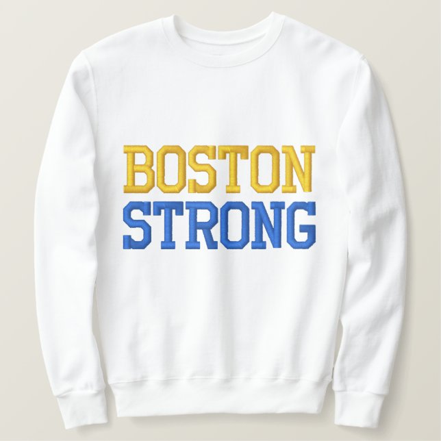 Boston Strong Besticktes Sweatshirt (Design vorne)