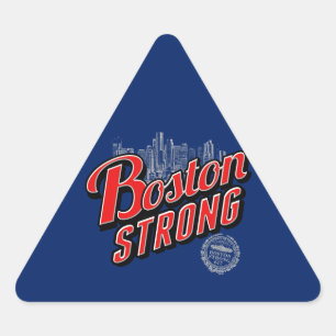 Boston Strong in Rot und Blau Dreieckiger Aufkleber