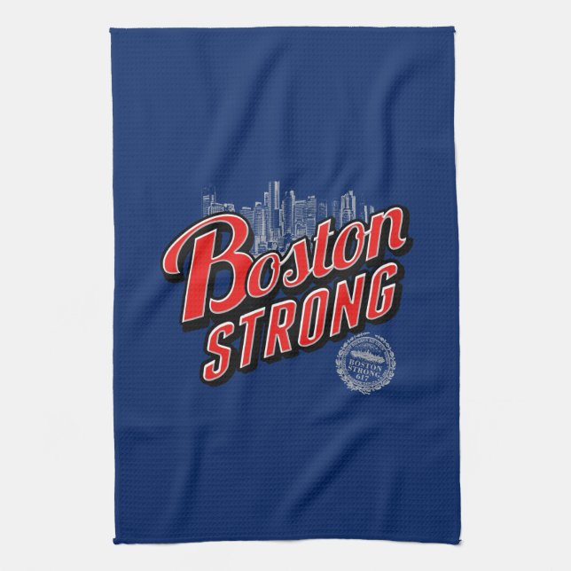 Boston Strong in Rot und Blau Handtuch (Vertikal)