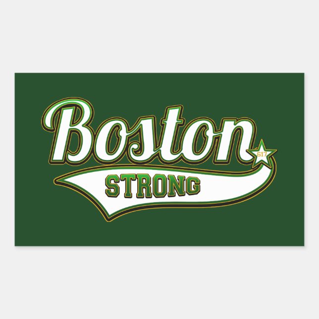 Boston Strong Irish GREEN Rechteckiger Aufkleber (Vorderseite)