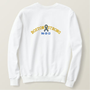 Boston Strong Ribbon 04-15-13 Stickerei Besticktes Sweatshirt