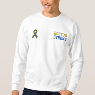 Boston Strong Ribbon Edition Besticktes Sweatshirt