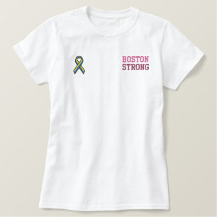 Boston Strong Ribbon Edition Besticktes T-Shirt