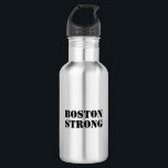 "Boston Strong" - schwarze Buchstaben - Edelstahlflasche<br><div class="desc">"Boston Strong", schwarze Buchstaben - Wasserflasche aus nicht rostendem Stahl</div>