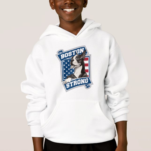BOSTON STRONG TERRIER WAPPEN HOODIE (Vorderseite)