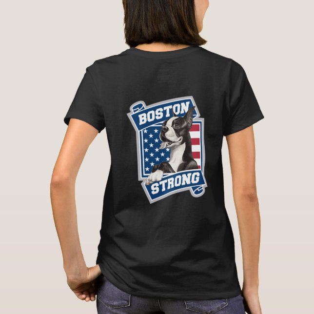 BOSTON STRONG TERRIER WAPPEN T-Shirt (Rückseite)