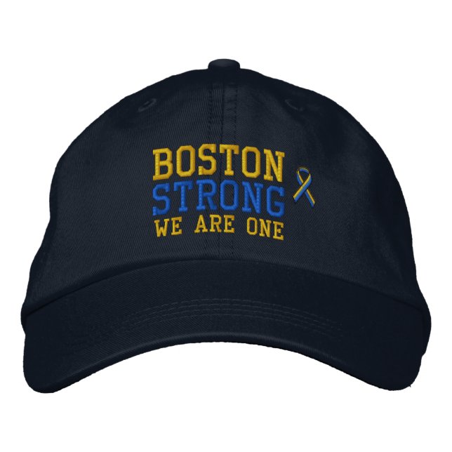 Boston Strong WE are ONE Ribbon Edition Bestickte Kappe (Vorderseite)