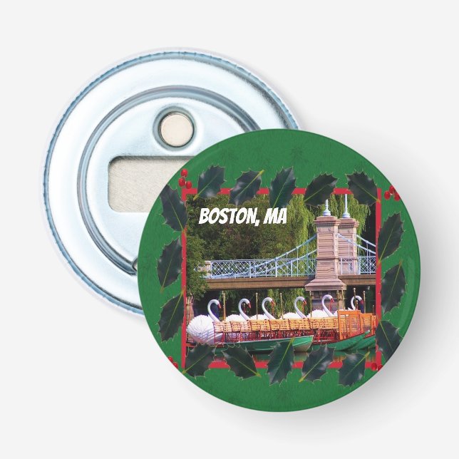 Boston Swan Boats - Gute Ferien Flaschenöffner (Vorderseite)