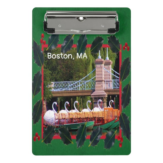 Boston Swan Boats - Gute Ferien Mini Klemmbrett (Vorderseite)