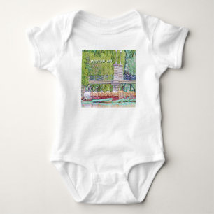 Boston Swan Boote in Bleistift- und Tintenfilter Baby Strampler