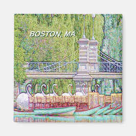 Boston Swan Boote in Bleistift- und Tintenfilter Magnet