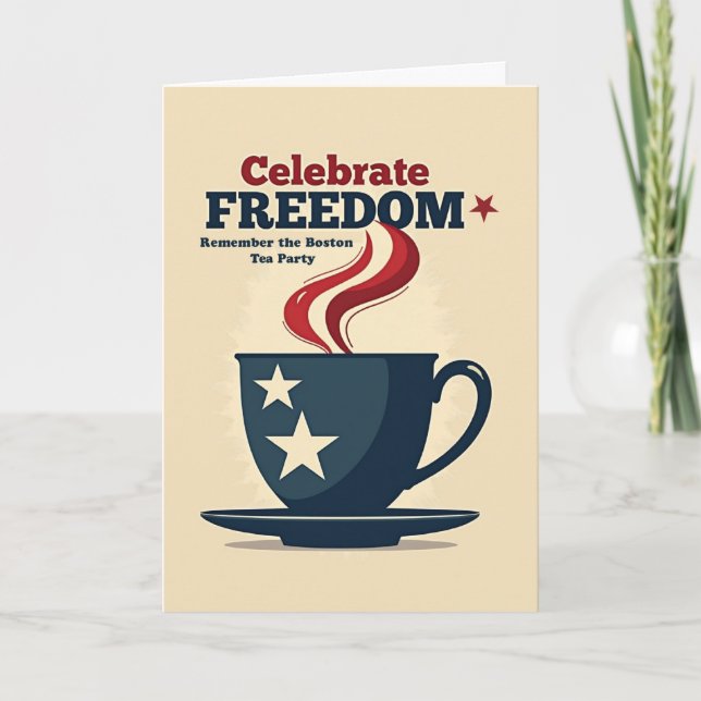 Boston Tea Party Day Patriotic Freedom with Stars Karte (Vorderseite)