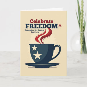 Boston Tea Party Day Patriotic Freedom with Stars Karte