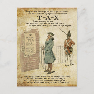 Boston Tea Party Unabhängigkeitstag Postkarte