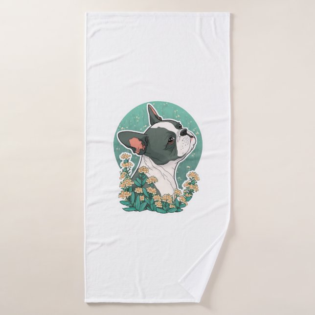 Boston Terrier (Serviette de bain)