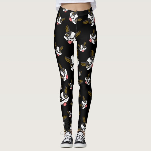 Boston-Terrier #15 Leggings (Vorderseite)