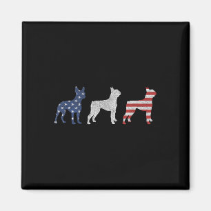 Boston Terrier 4. Juli Hund Patriotisch USA-Flagge Magnet