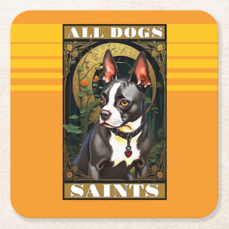 Boston Terrier All Dogs sind Heilige Rechteckiger Pappuntersetzer