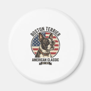 Boston Terrier Amerikanischer Klassischer Hund Fla Magnet