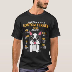 Boston Terrier Anatomy Funny Dog Mama Vater Niedli T-Shirt