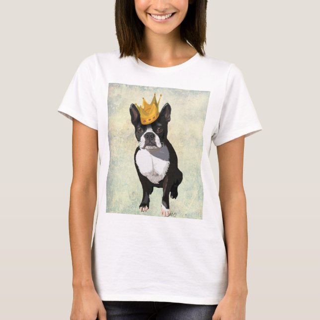 Boston Terrier and Crown T-Shirt (Vorderseite)