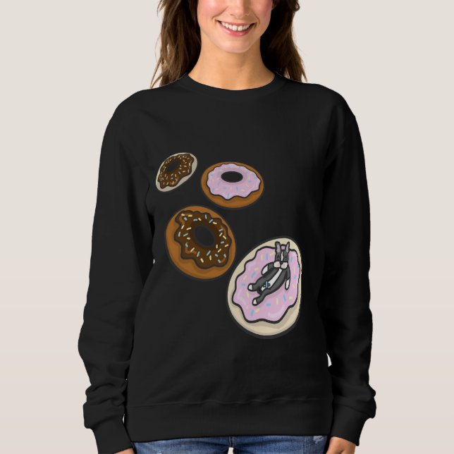 Boston Terrier and Donuts Boston Terrier mit Don Sweatshirt (Vorderseite)