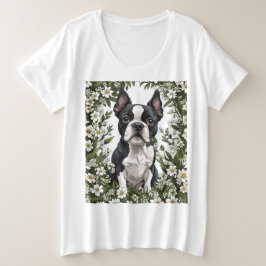 Boston Terrier and Massachusetts Mayflots 2 Große Größe T-Shirt