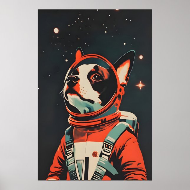 Boston Terrier Astronaut Poster, Boston Terrier Poster (Vorne)