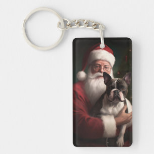 Boston Terrier avec Noël Festif du Père Noël