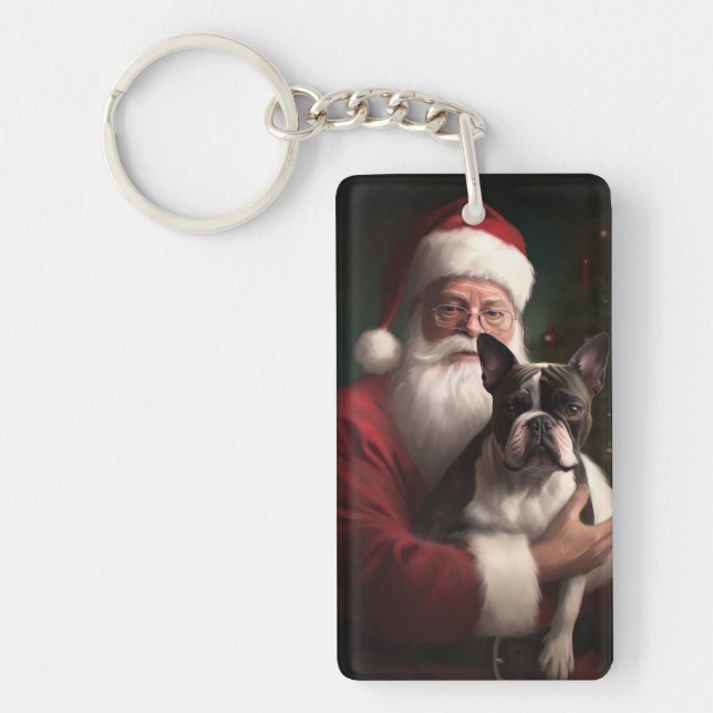 Boston Terrier avec Noël Festif du Père Noël (Devant)