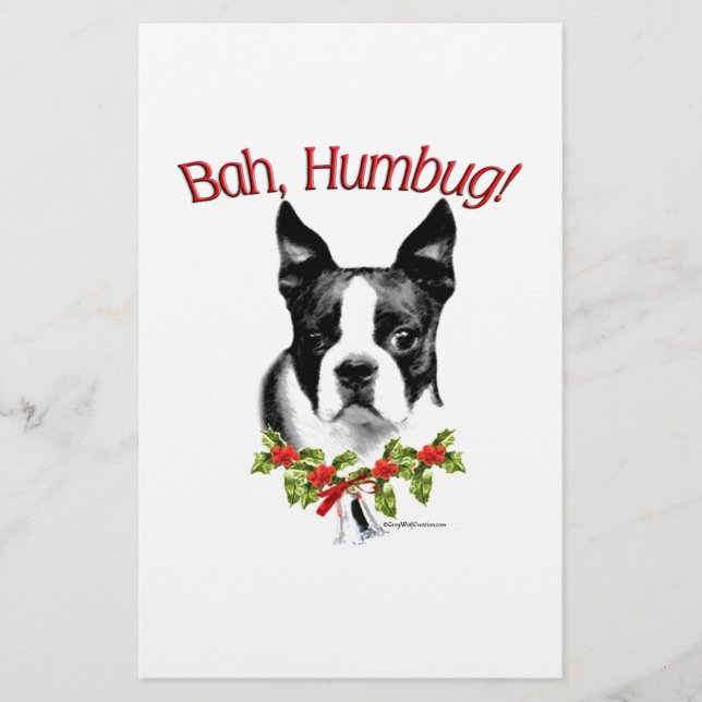 Boston Terrier Bah Humbug (Vorderseite)