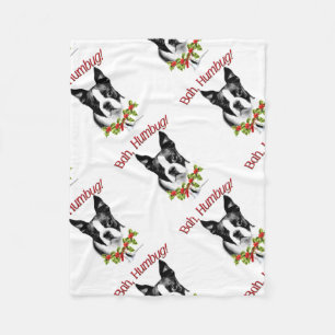 Boston Terrier Bah Humbug Fleecedecke