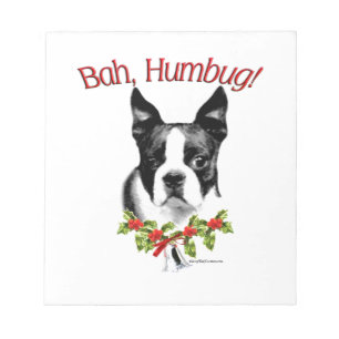 Boston Terrier Bah Humbug Notizblock