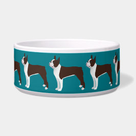 Boston Terrier Basic Customizing mit Text und Farb Napf