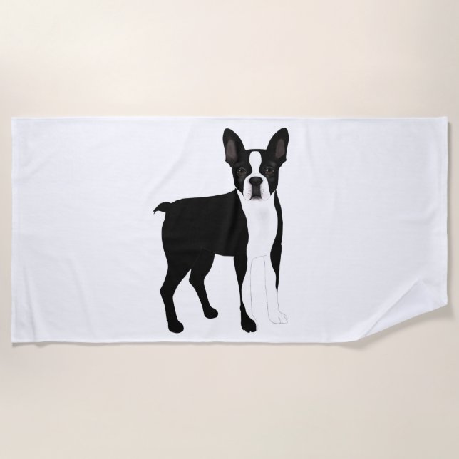 Boston Terrier Beach Handtuch (Vorderseite)