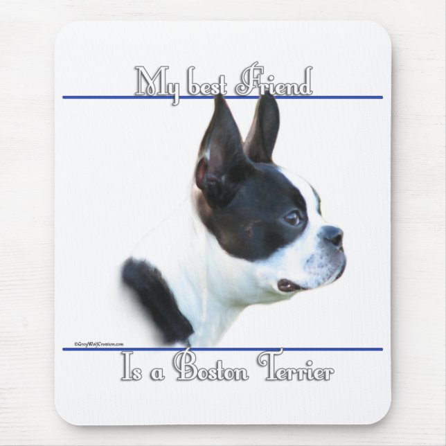 Boston Terrier Best Friend 2 Mousepad (Vorne)