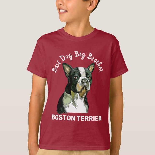 Boston Terrier Bester großer Bruder je T - Shirt (Vorderseite)