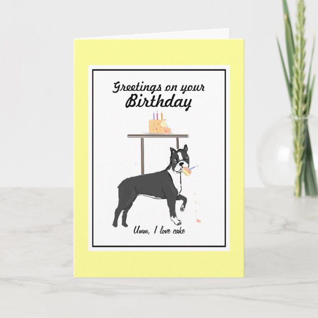 Boston Terrier Birthday Card Karte (Vorderseite)