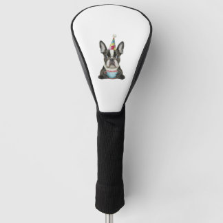 Boston Terrier Birthday Hat Classic T - Shirt Golf Headcover