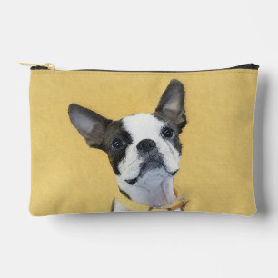 Boston Terrier Black and White Painting Dog Art Zubehörtasche