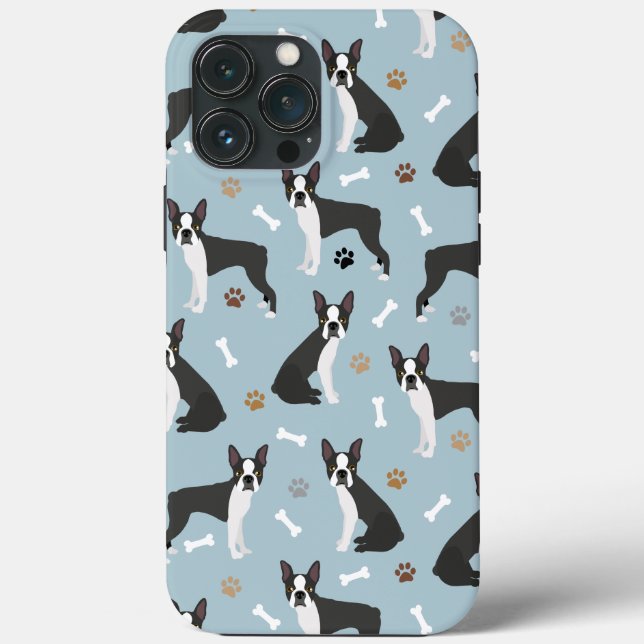 Boston Terrier Bones and Paws  Case-Mate iPhone Hülle (Rückseite)