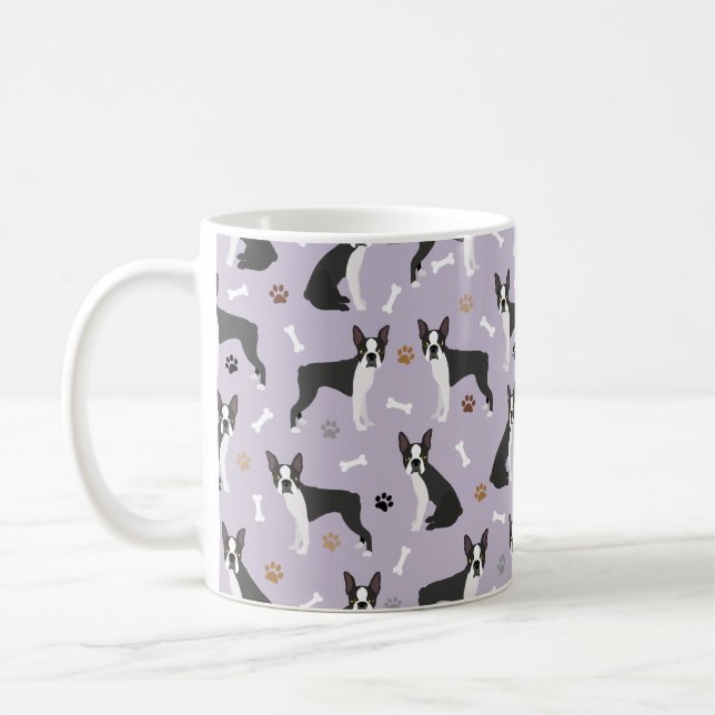 Boston Terrier Bones and Paws Coffee Tasse (Links)
